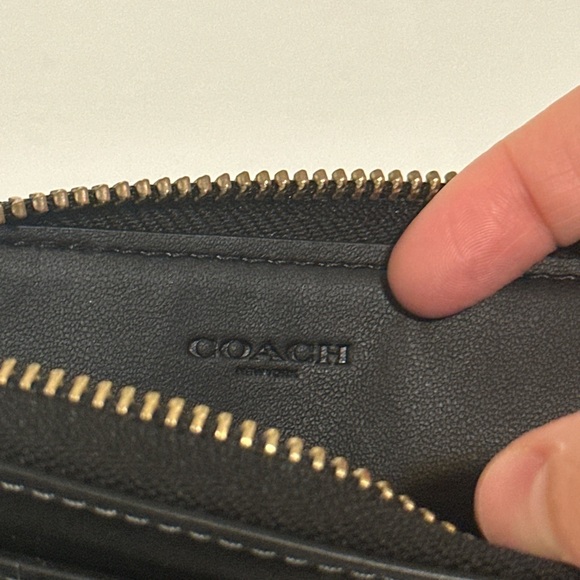 Coach Black Wallet with Gold Zipper - Picture 6 of 6